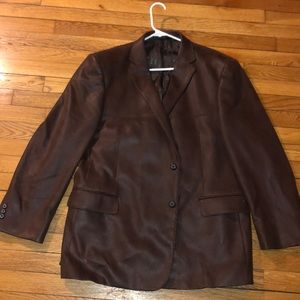 Brown leather blazer size 48R